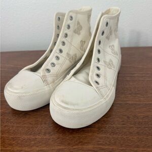 High-Top Sneakers with Butterfly Design